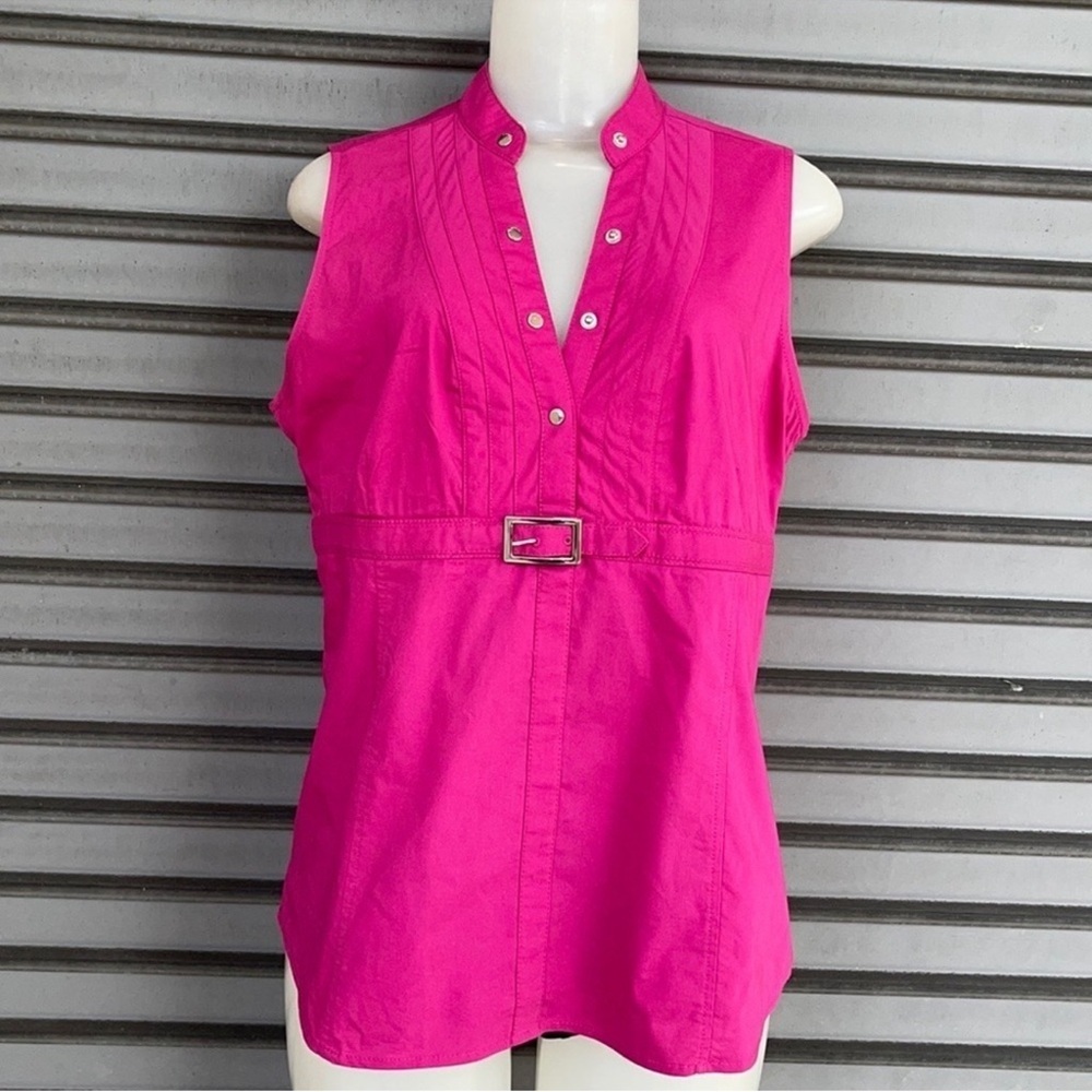 Express Hot Pink Sleeveless Shirt Size L